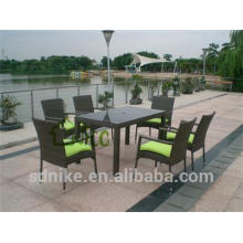 long narrow outdoor dining table